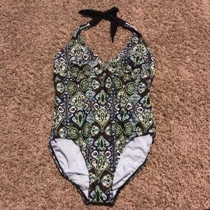 Athleta one piece bathing suit Sz small paisley